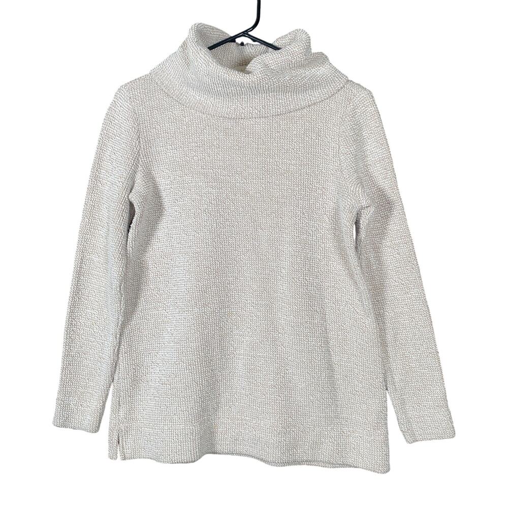 Ann Taylor LOFT Womens Sweater Oatmeal Turtleneck Long Sleeve Small